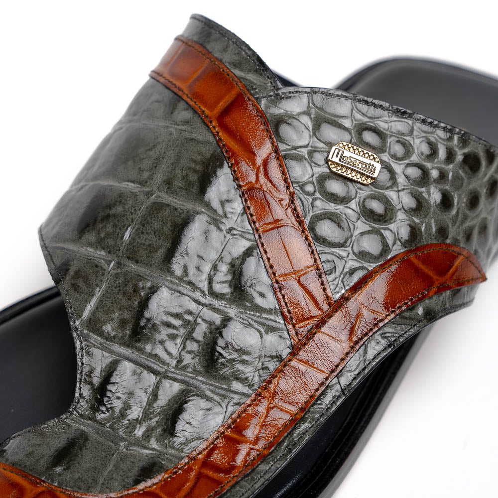 Maseratti Palms Embossed Caiman & Crocodile Sandals 3