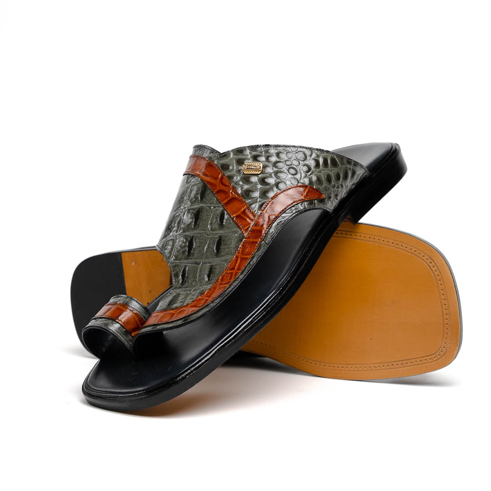 Maseratti Palms Embossed Caiman & Crocodile Sandals 4